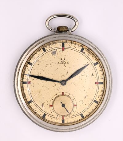 Omega, Orologio da tasca con scappamento ad ancora spirale Breguet remontoir, calibro 37.6 LT2 15...