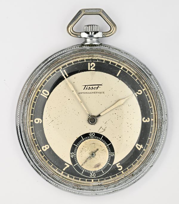 Tissot Antimagnetique (Cal. 40,5) - Orologio da tasca con scappamento ad ancora remontoir da uomo in metallo cromato