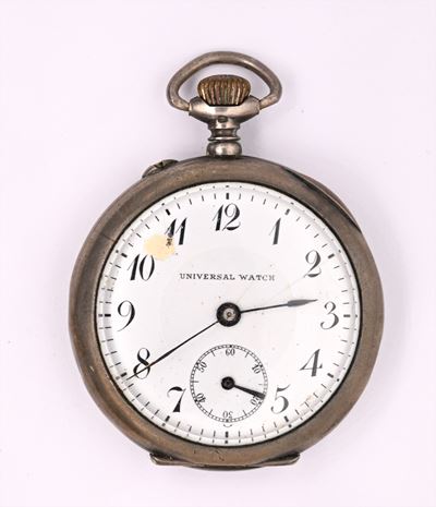 Orologio da tasca da donna in argento 800/000 con scappamento ad ancora e remontoir