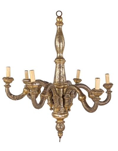 Lampadario in Legno Argentato