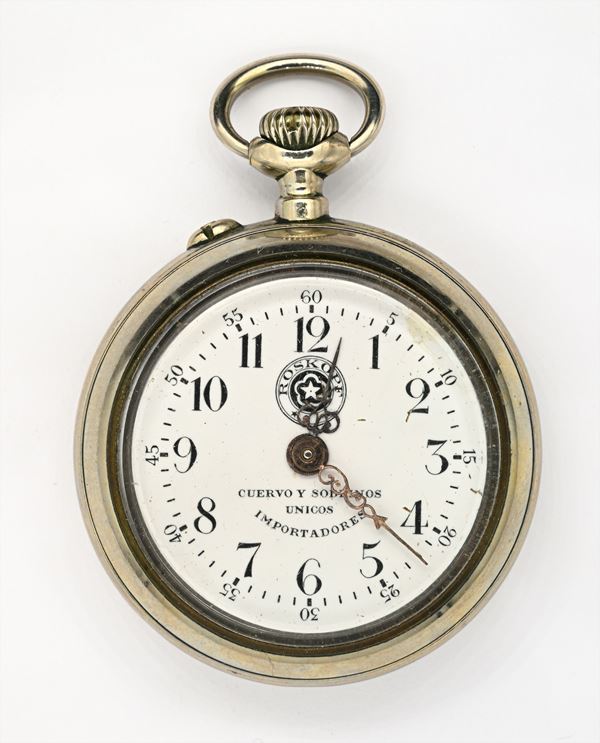 Roskopf per Cuervo y Sobrinos l'Habana - Orologio da tasca con scappamento Roskopf remontoir da uomo in metallo