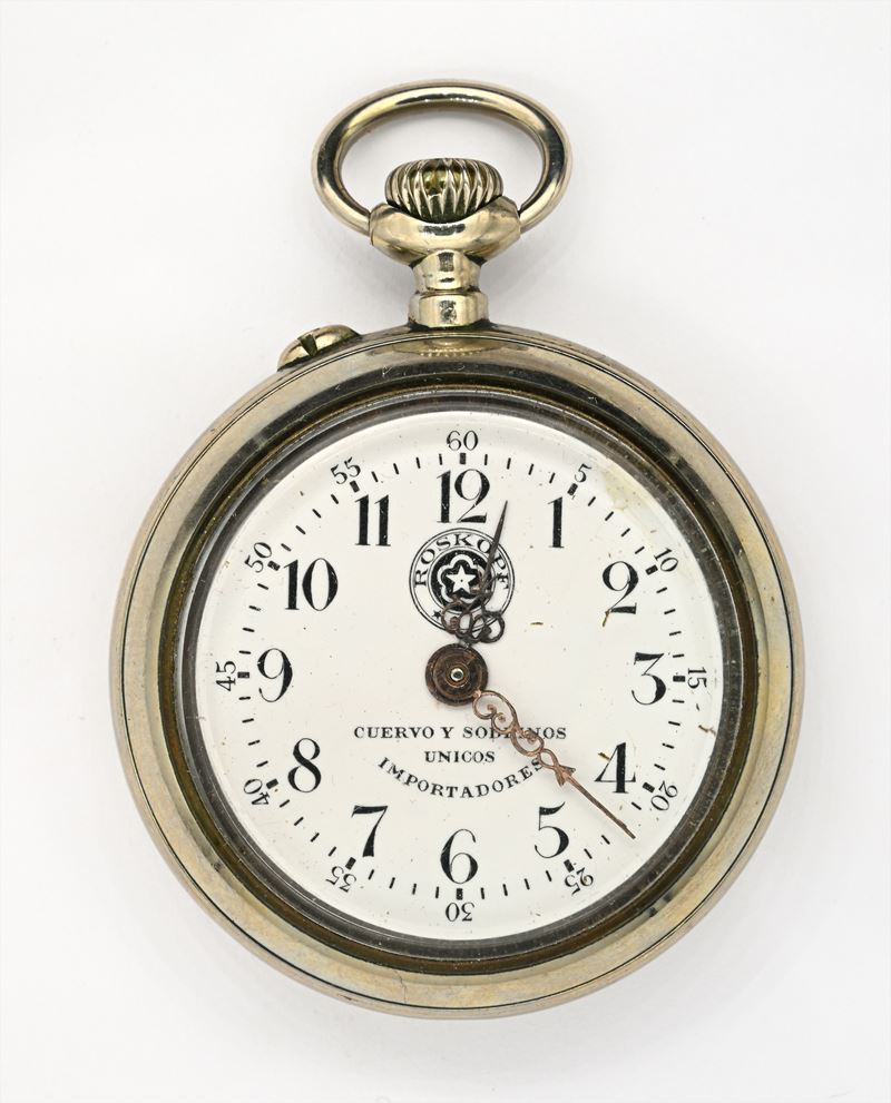 Roskopf, Orologio da tasca con scappamento Roskopf e remontoir, in metallo, per Cuervo y Sobrinos...