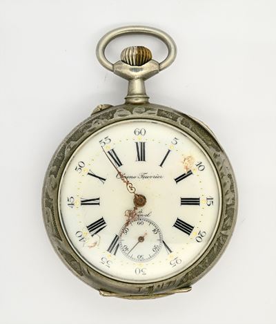 Associazione Ouvrière d’Horlogerie, Orologio da tasca con scappamento a cilindro, remontoir e car...