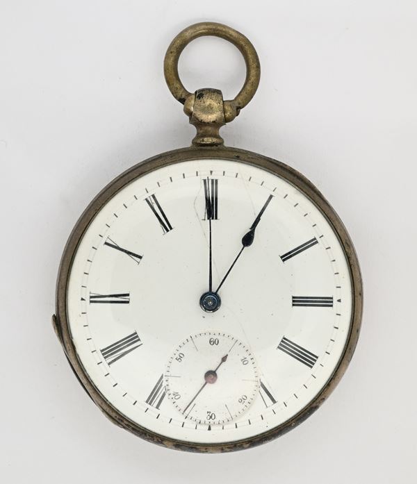 Anonimo - Orologio da tasca con scappamento a cilindro carica a chiavetta da uomo in argento  (1870/80)  - Auction Time Auction - Pocket Watches - Casa d'Aste Arcadia