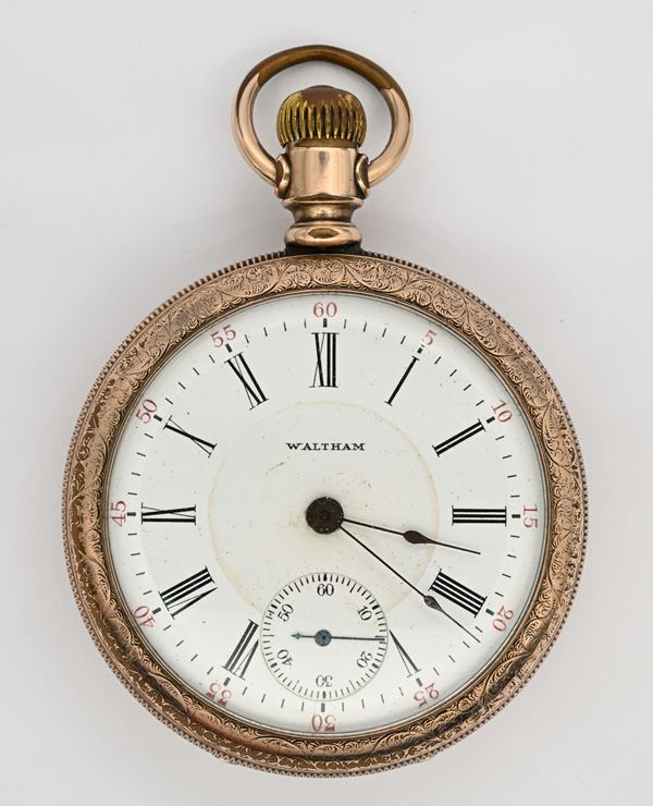 P.S. Bartlett Waltham Mass. - Orologio da tasca con scappamento regolazione micrometrica ad ancora remontoir da uomo in metallo placcato in oro giallo  (1910 circa)  - Auction Time Auction - Pocket Watches - Casa d'Aste Arcadia