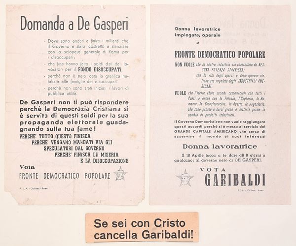 Fogli propagandistici – Fronte Democratico Popolare / Anti DC, 1948