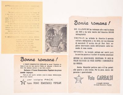 Italia, Volantini propagandistici elettorali (18 aprile 1948) rivolti alle donne e anticomunisti,...