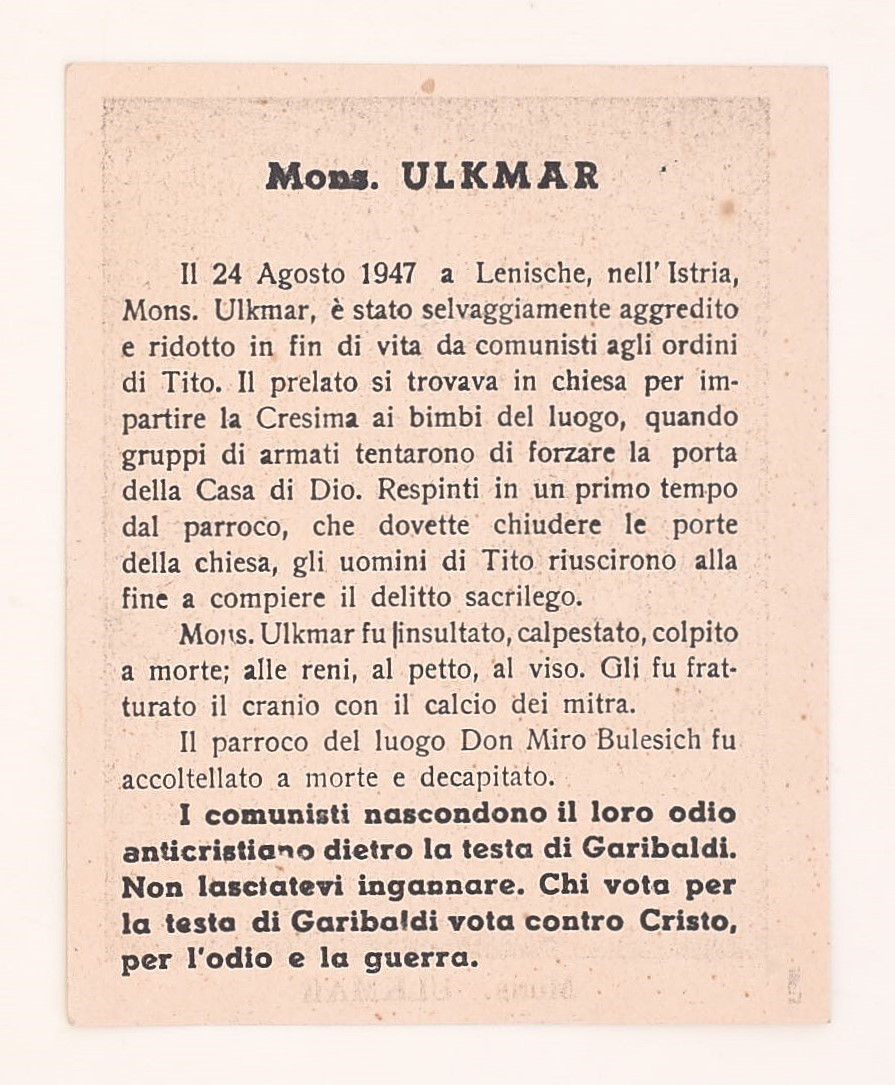 Italia, Volantini propagandistici elettorali (18 aprile 1948) rivolti alle donne e anticomunisti,...