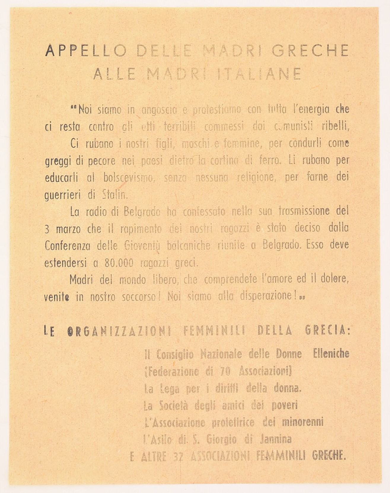 Italia, Volantini propagandistici elettorali (18 aprile 1948) rivolti alle donne e anticomunisti,...