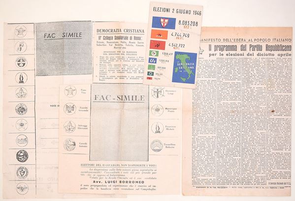 Materiale elettorale e propaganda politica – Italia, 1946