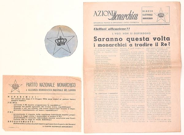 Materiale elettorale e stampa politica di area monarchica, Italia, secondo dopoguerra