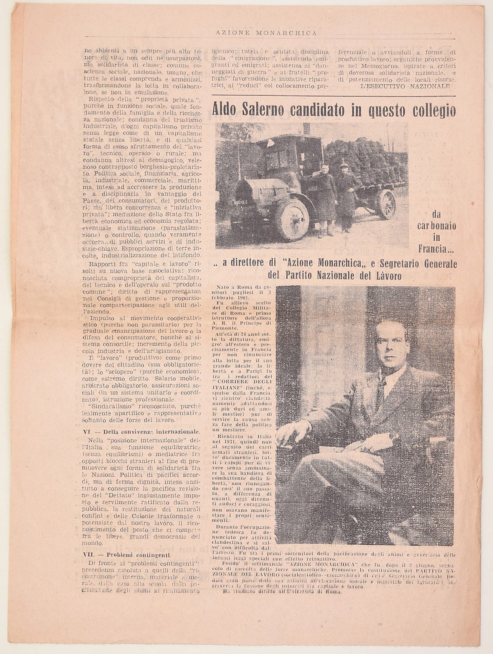 Materiale elettorale e stampa politica monarchica, Italia, manifesti e bifolio (Italgraf)