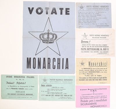 Stampati di propaganda elettorale monarchica italiana, Italia, secondo dopoguerra
