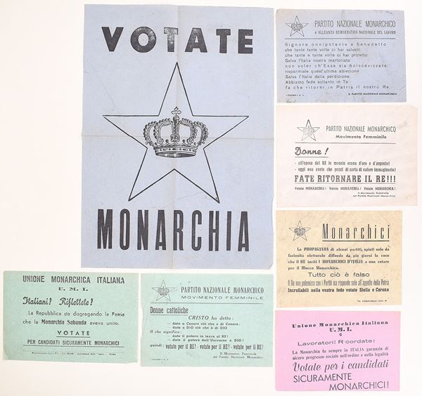 Stampati di propaganda elettorale monarchica, Italia, secondo dopoguerra