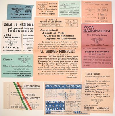 Volantini elettorali originali, Lista Nazionalista “Aquila Romana” (M.N.D.S.), 18 aprile