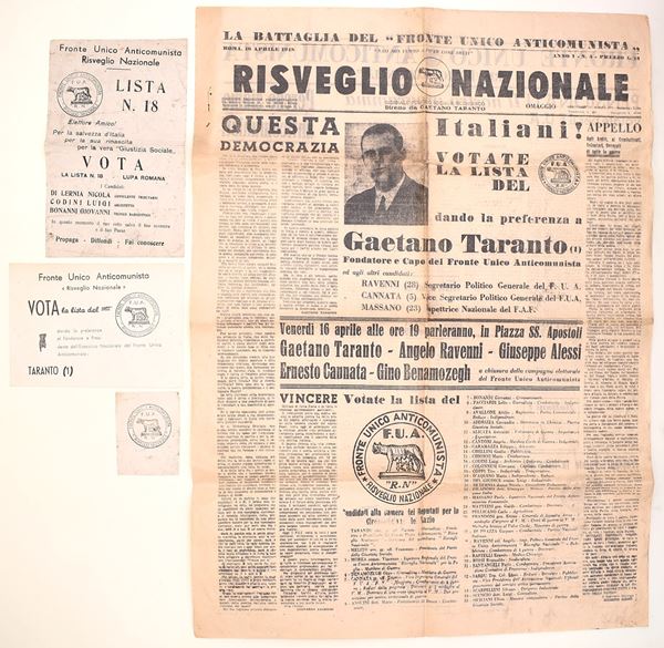 Fronte Unico Anticomunista – “Risveglio Nazionale”
Roma, 16 aprile 1948 – Anno I, n. 5