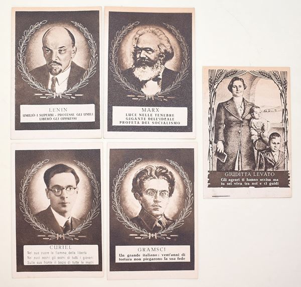 Fronte Democratico Popolare – Serie illustrata con Gramsci, Marx, Lenin, Curiel e Giuditta Levato