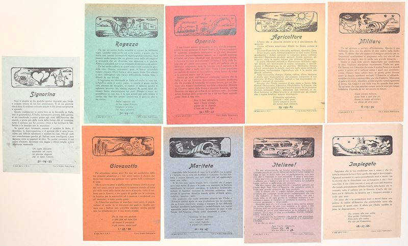 C.I.R.I. (Centro Grafico Pubblicitario), Volantini illustrati di propaganda elettorale anticomuni...
