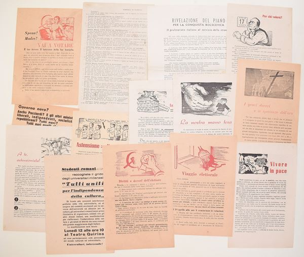 Stampati politici e civici (Italia, secondo dopoguerra) – propaganda, istruzioni al voto e anticomunismo