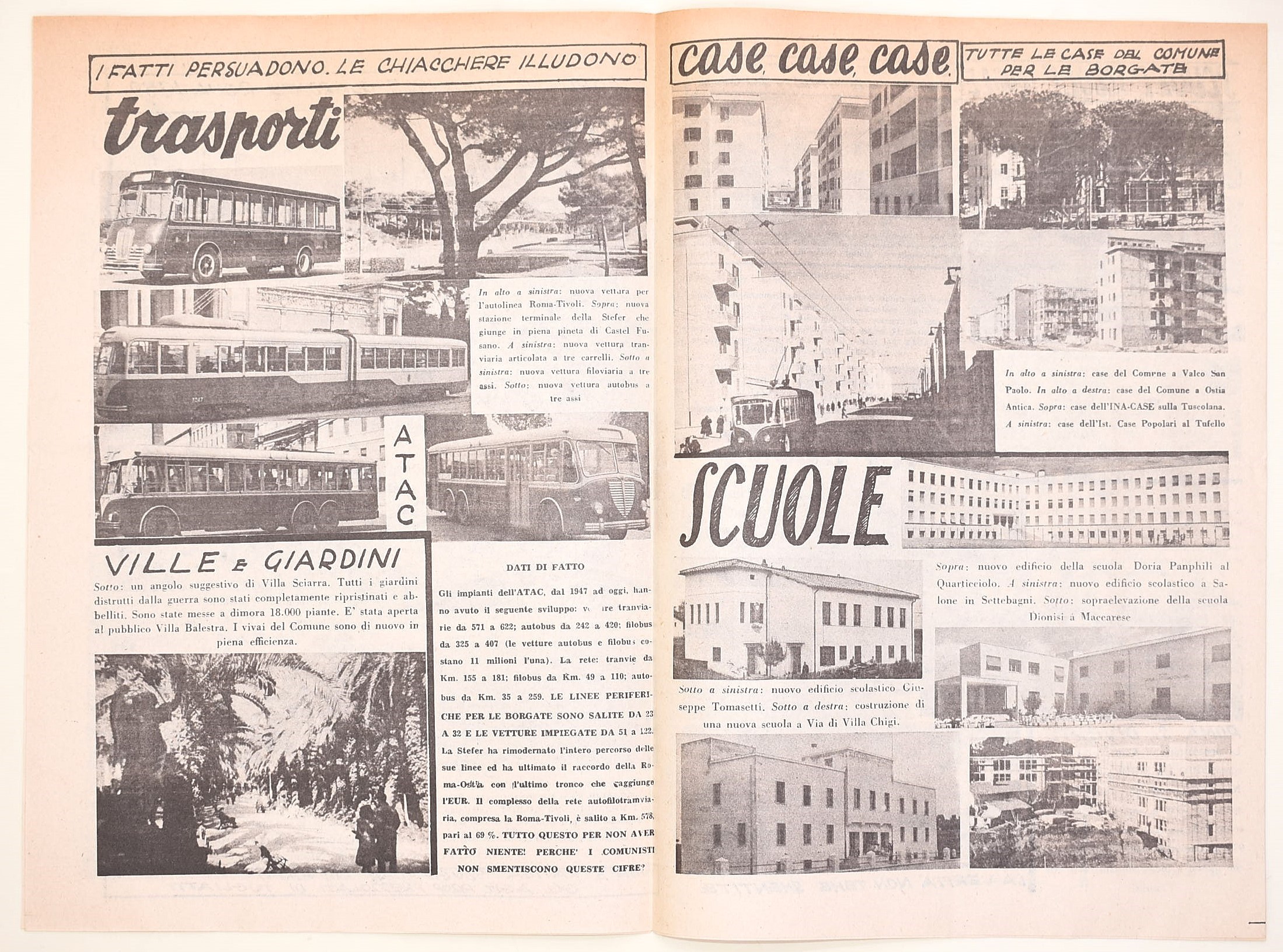 Democrazia Cristiana, Roma 1952 – Opuscolo illustrato di propaganda amministrativa