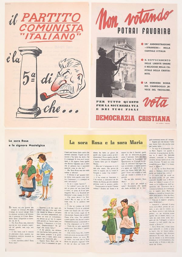 Stampati di propaganda politica – Democrazia Cristiana – primi anni ’50