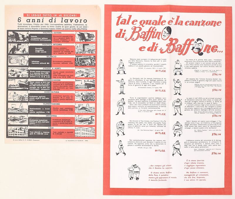 Manifesti politici illustrati della Democrazia Cristiana, primi anni ’50
