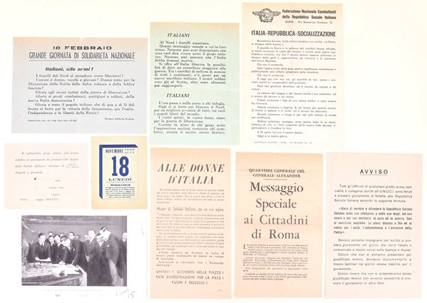Volantini e materiali politici d’epoca  - Asta Asta a Tempo - Il Secolo della Propaganda: manifesti, volantini, documenti politici ed ephemera d'archivio - Casa d'Aste Arcadia
