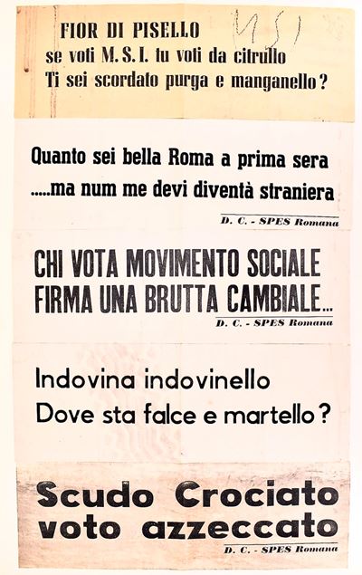 Manifesti elettorali, propaganda politica e antifascista (Roma, secondo dopoguerra)