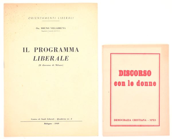 Opuscoli politici liberali e democristiani del secondo dopoguerra, 1949 ca.