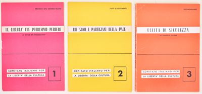 Comitato Italiano per la Libertà della Cultura, Opuscoli antitotalitari e sulla guerra fredda cul...
