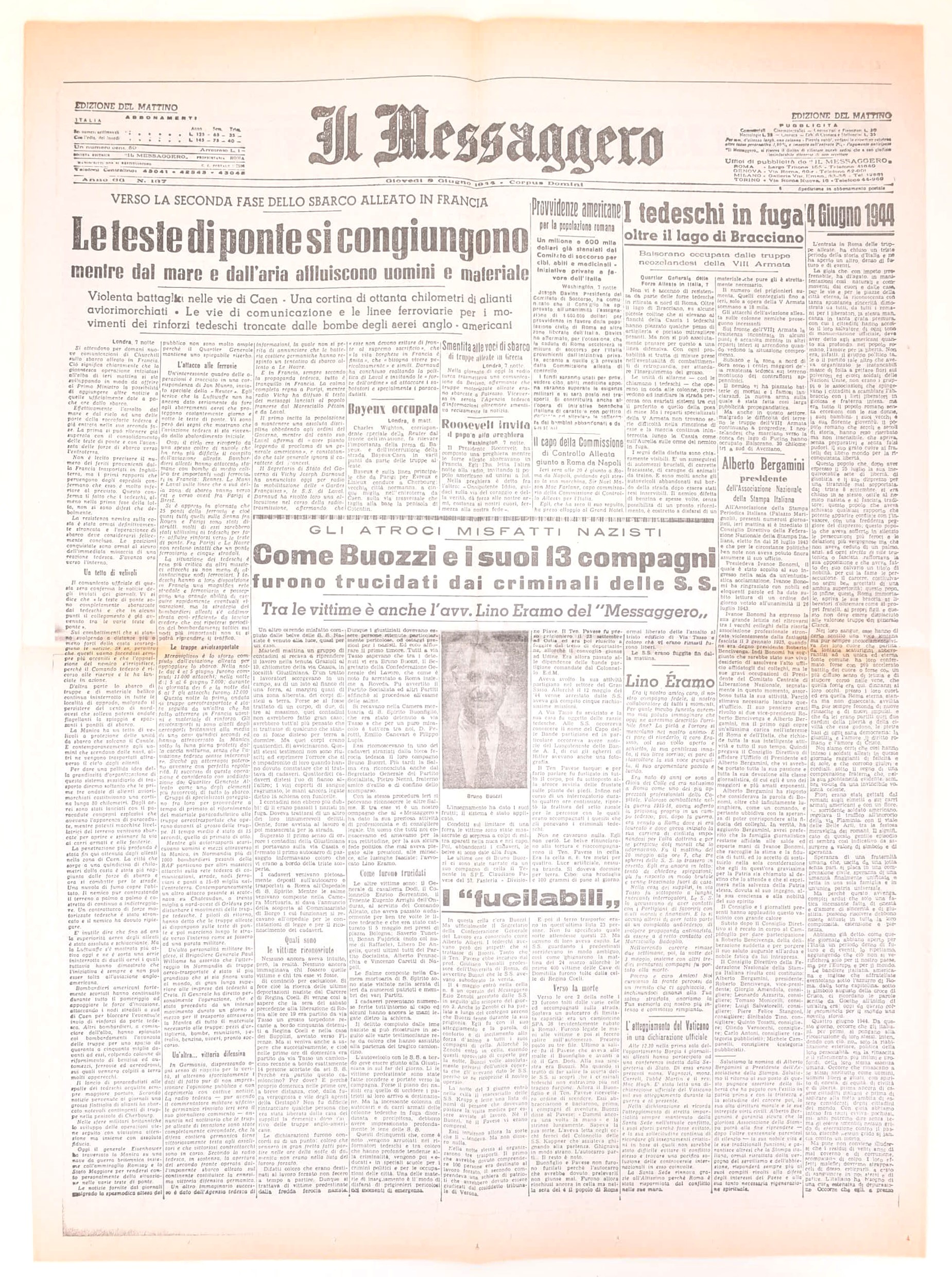 Opuscolo illustrato, Dove erano il 26 luglio? e Il Messaggero sulla liberazione di Roma, 1944-195...