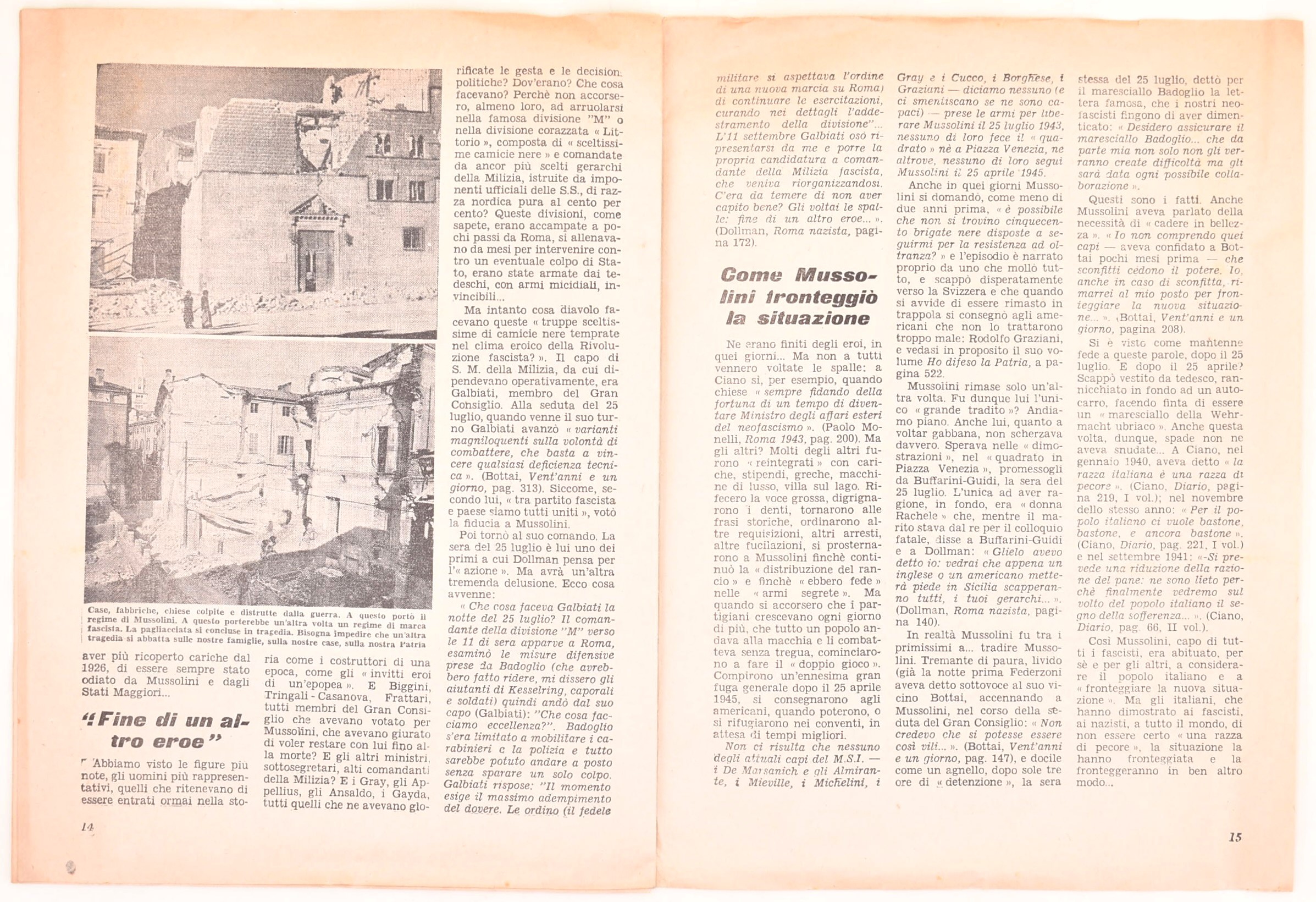 Opuscolo illustrato, Dove erano il 26 luglio? e Il Messaggero sulla liberazione di Roma, 1944-195...
