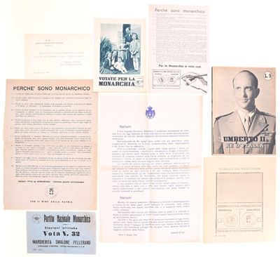 Umberto II, Propaganda monarchica e referendum istituzionale, Italia 1946 (insieme di documenti e...