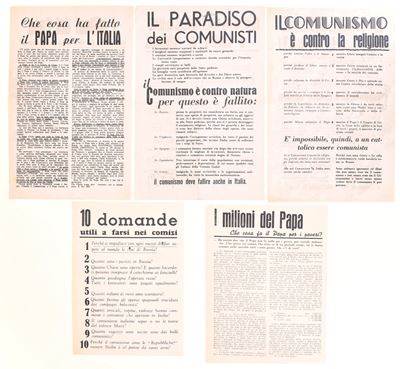 Volantini di propaganda cattolica e anticomunista, Italia del secondo dopoguerra