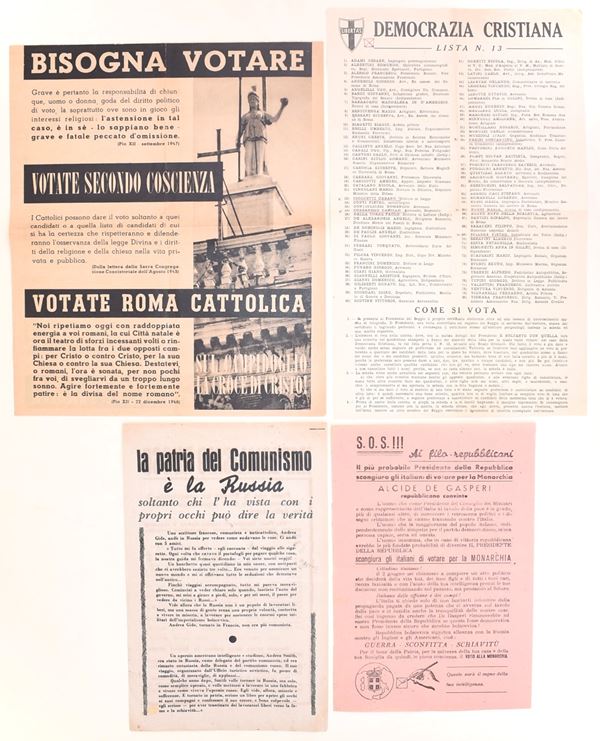 Democrazia Cristiana, propaganda antirepubblicana e anticomunista, Italia, 1946 circa