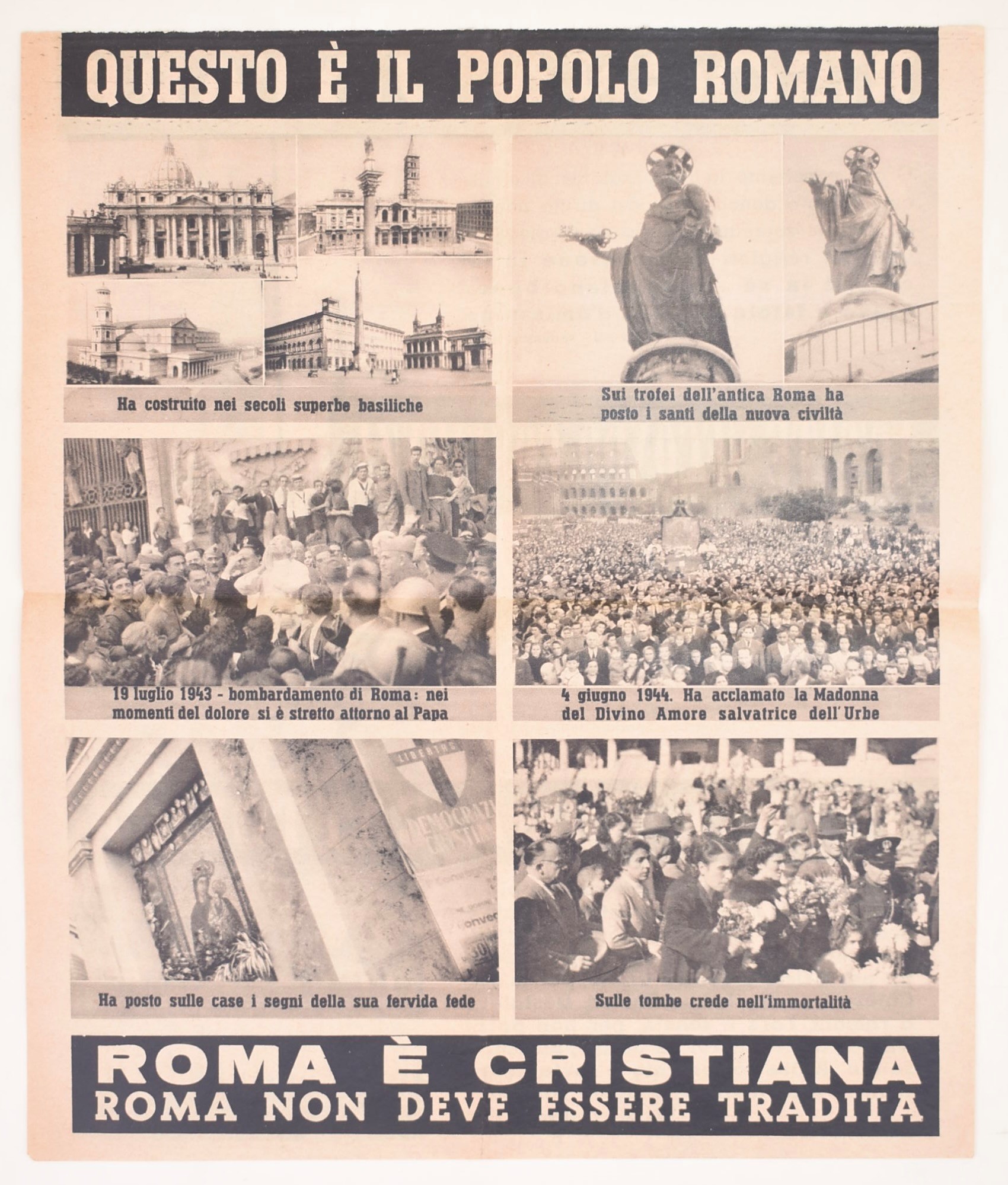 Democrazia Cristiana, propaganda antirepubblicana e anticomunista (Italia, 1946 circa) – lotto di...