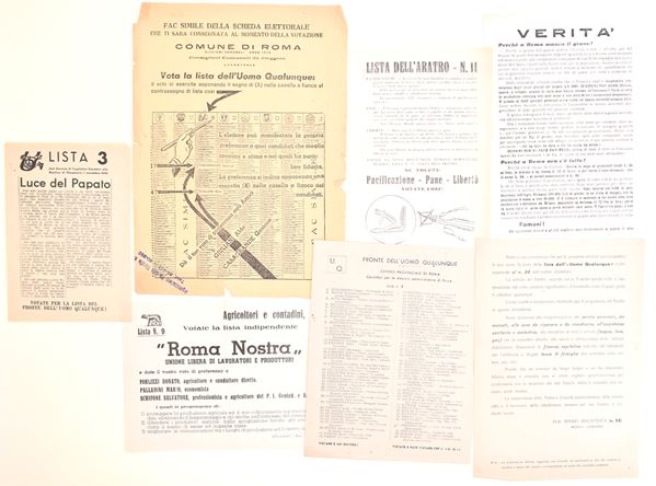 Propaganda elettorale ruralista, agraria e qualunquista, Roma, 1946 circa