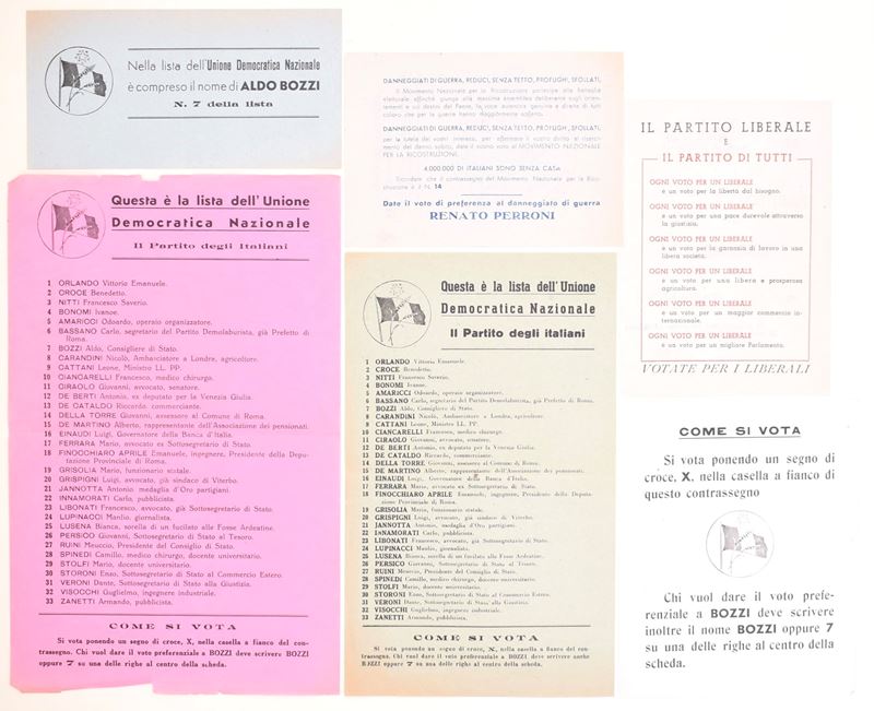 Propaganda elettorale liberale e moderata, Italia, 1946: Assemblea Costituente (2 giugno 1946) – ...