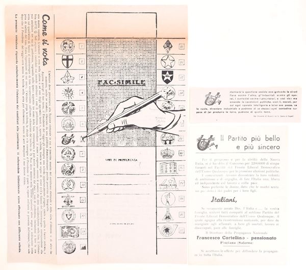 Fronte dell’Uomo Qualunque, propaganda elettorale, 1946 circa