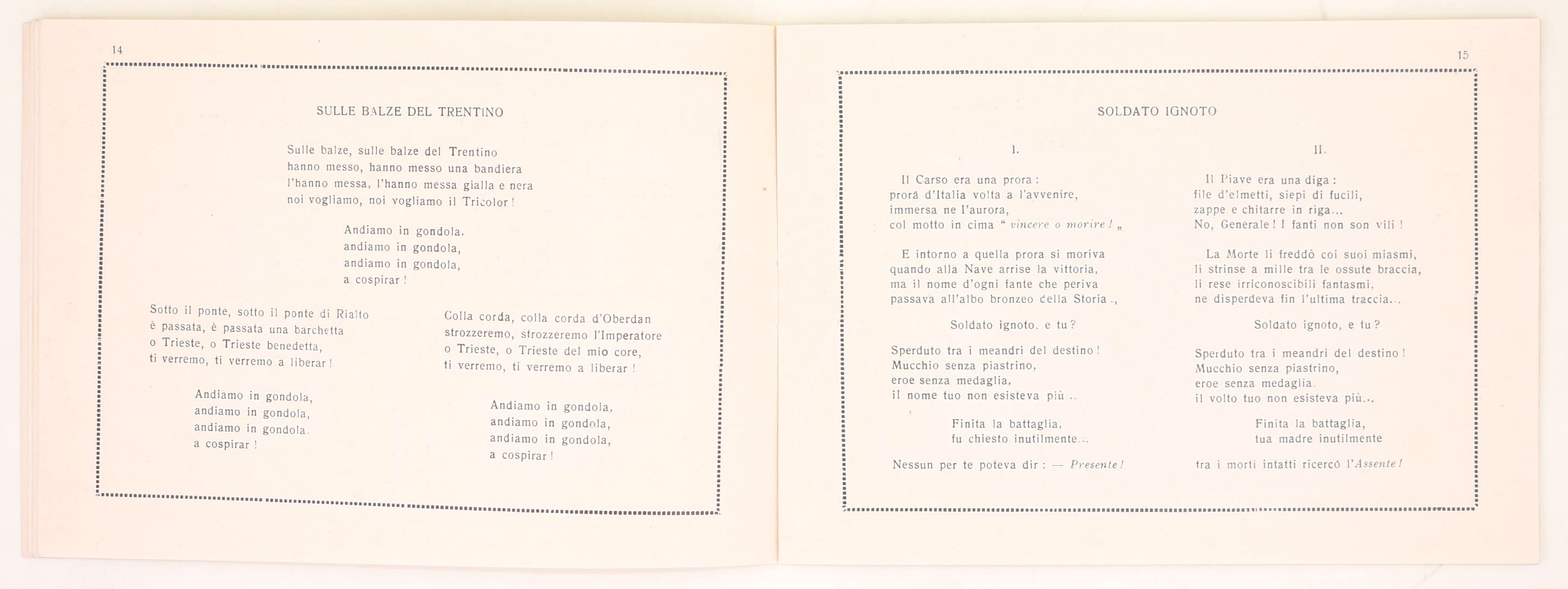 Associazione Nazionale Combattenti, Federazione d’Egitto. Ricordi di Guerra, opuscolo editoriale ...