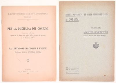 Igiene pubblica, colera e disciplina dei consumi in Italia (due opuscoli), 1910-1917