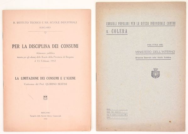 Igiene pubblica, colera e disciplina dei consumi in Italia, 1910-1917  - Auction Time Auction - The Age of Propaganda: Posters, Flyers, Political Documents, and Archival Ephemera - Casa d'Aste Arcadia