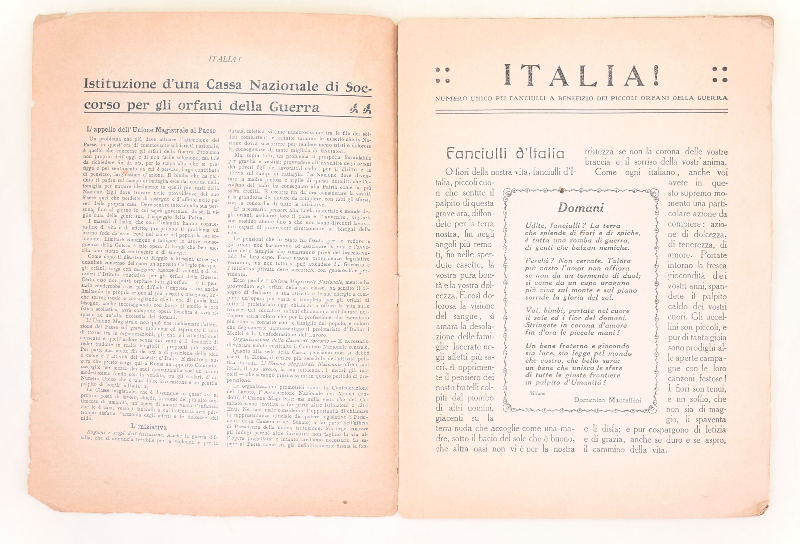 Propaganda patriottica e beneficenza di guerra, materiale editoriale (depliant e opuscoli) 1915-1...