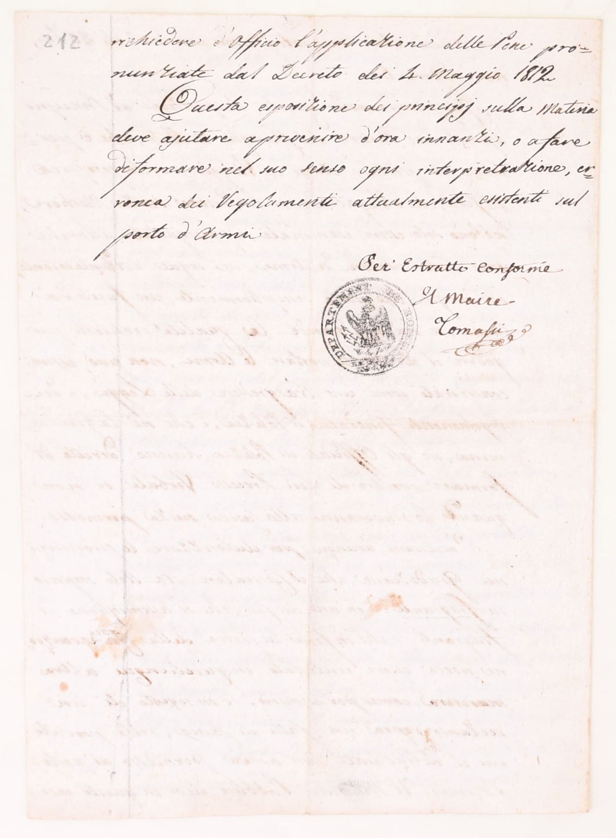 XIX secolo, Due lettere manoscritte indirizzate ai Ministri della Polizia Generale e della Giusti...