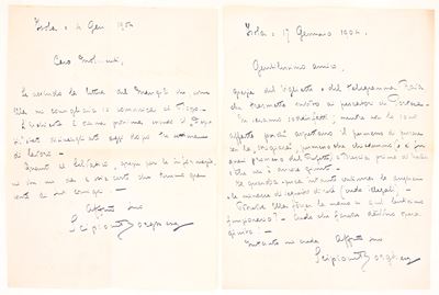 Scipione Borghese, Lettere autografe firmate (Isola, gennaio 1904) su carta