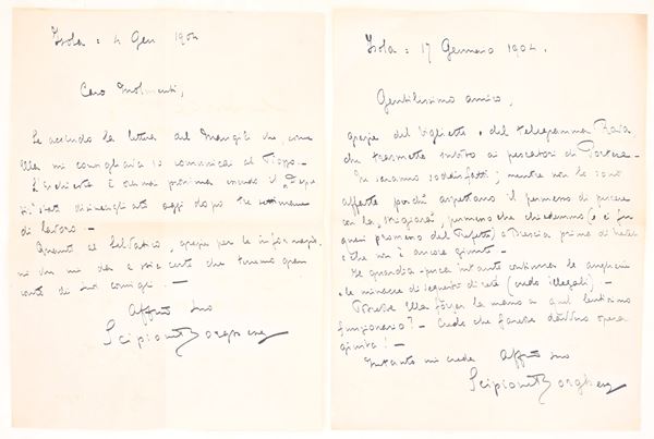 Lettere autografe firmate di Scipione Borghese, 1904