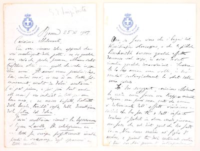Luigi Facta, Lettera autografa firmata a Pompeo Gherardo Molmenti (25 novembre 1907)