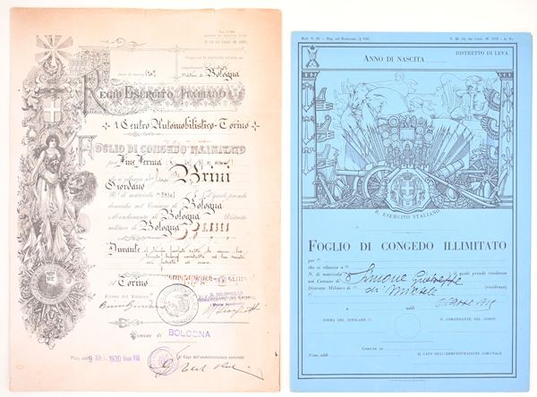 Fogli di congedo illimitato del Regio Esercito Italiano, 1930 ca