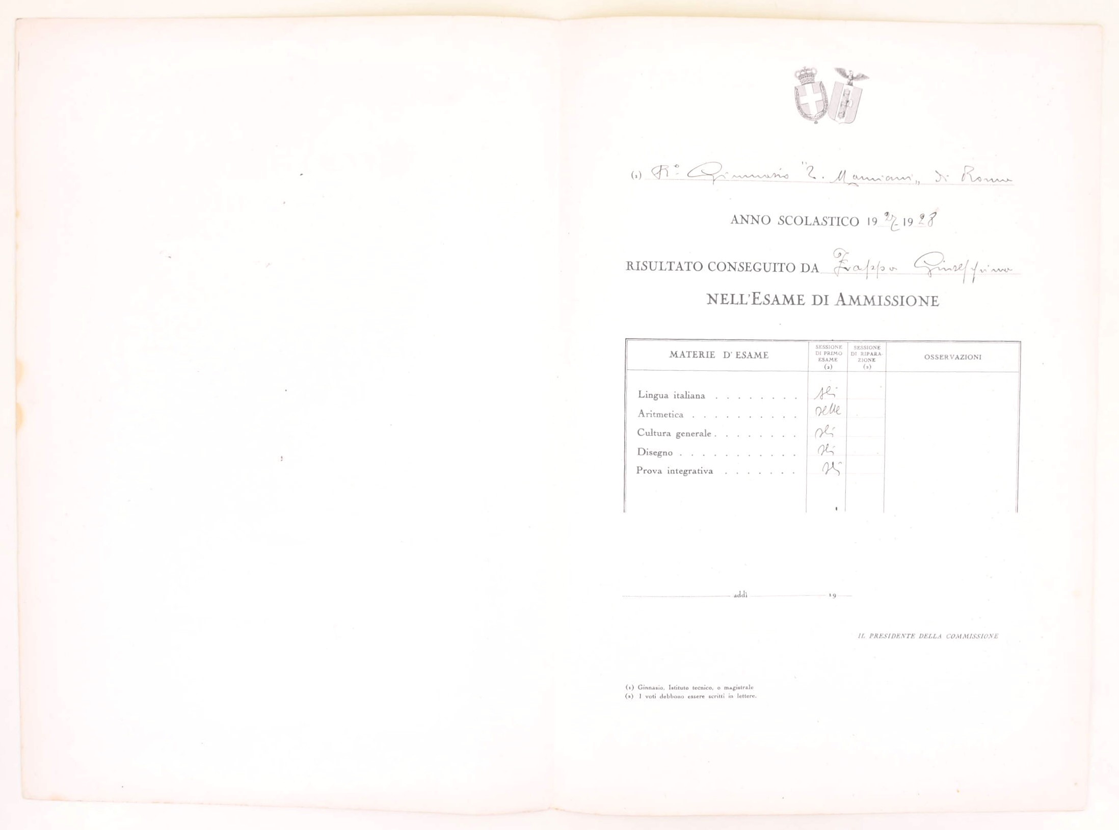 Diplomi scolastici femminili del Regno d’Italia (2 documenti), carte collezionabili, Roma 1912-19...