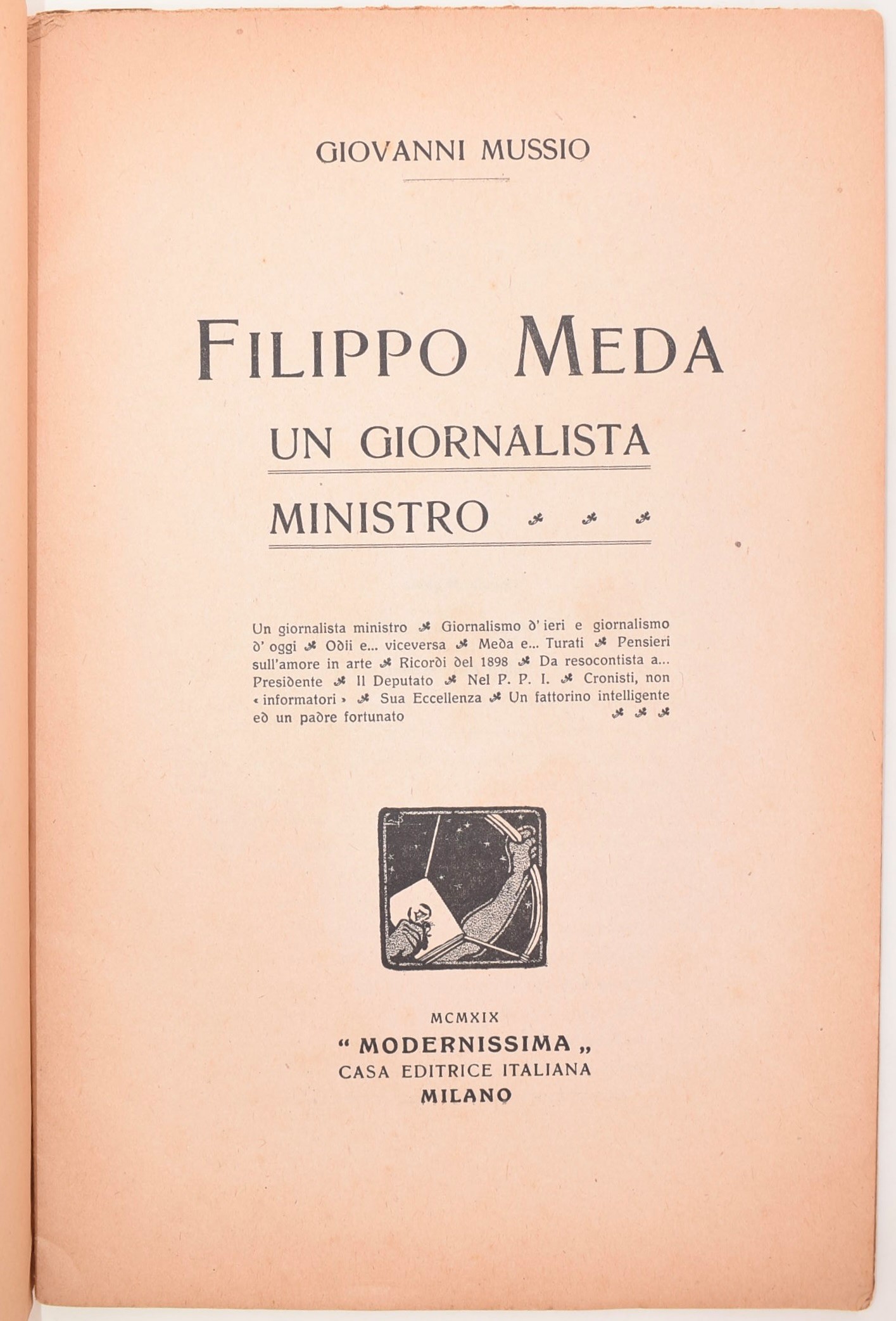 Giovanni Mussio, L’On. Meda (1919)